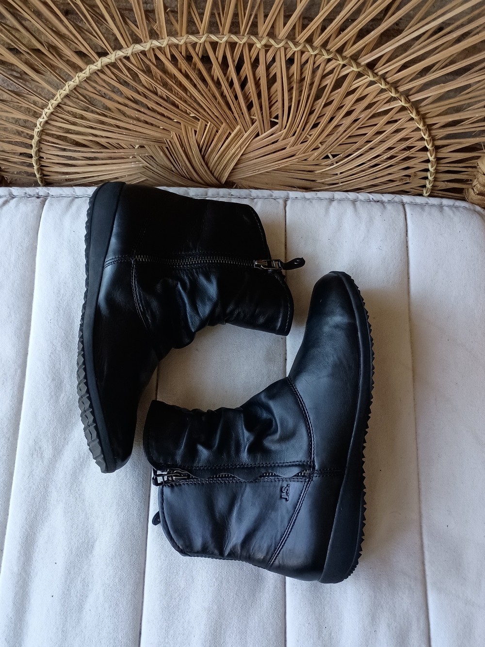 Josef Seibel Black Leather Ankle Booties_10